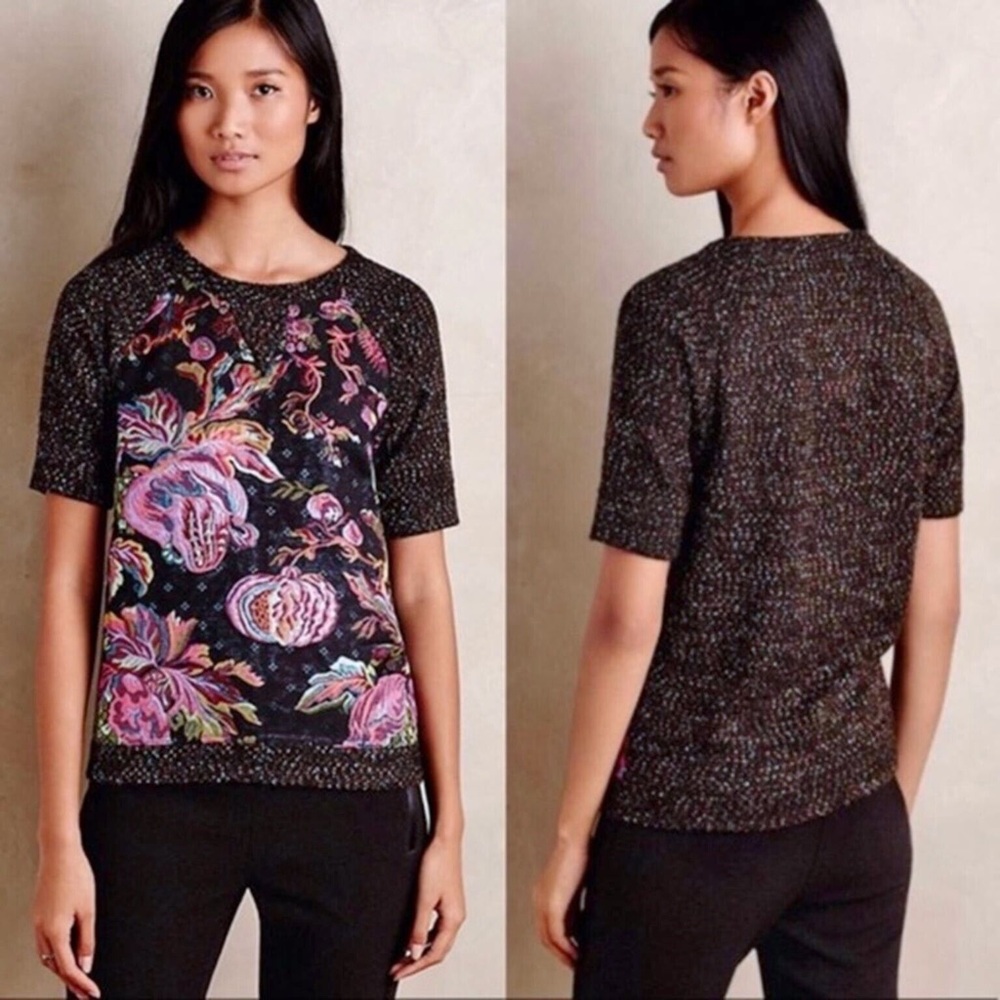 Metallic Floral Top NWT